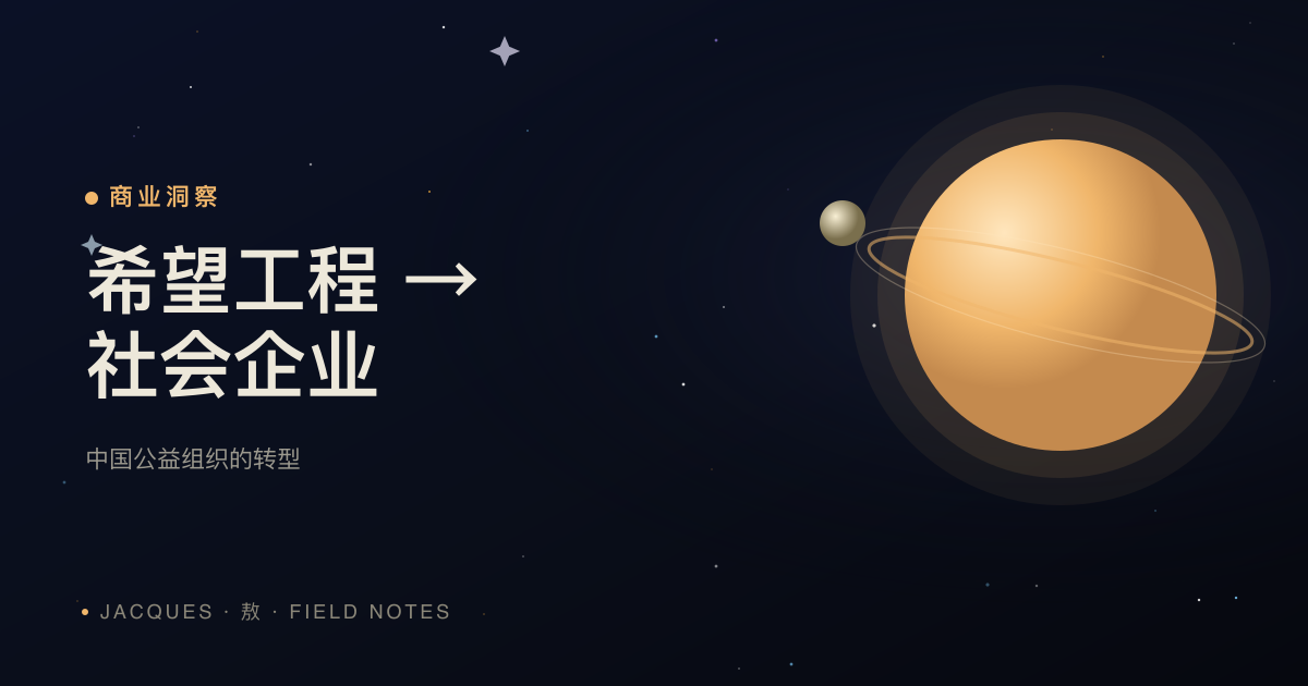 从希望工程到社会企业：中国公益组织转型的逻辑与未来
